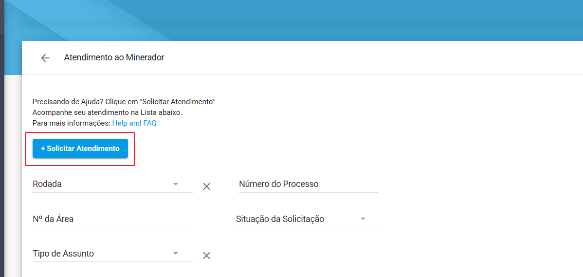 Tela de Requerimentos